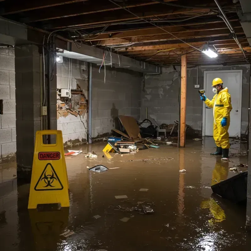 Flooded Basement Electrical Hazard in Tedder, FL Property